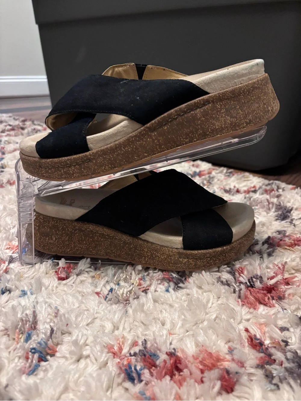 Dansko Women’s Black Crisscross Platform Sandals Size 39
